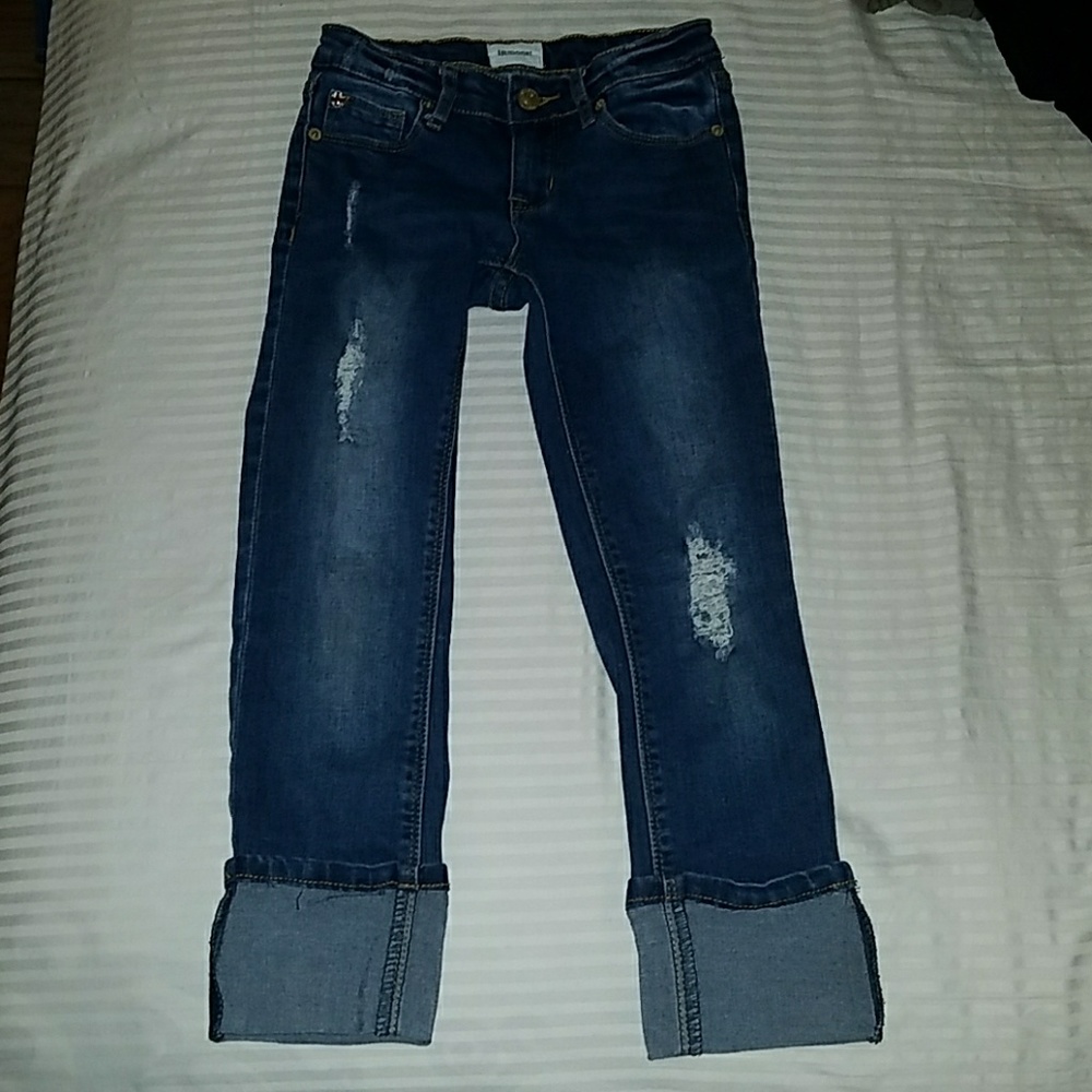 Little girls Hudson cropped skinny jeans